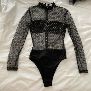 by the way. Long Sleeve Sheer Bodysuit